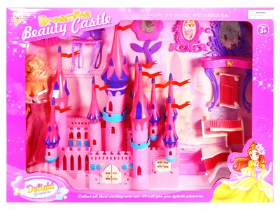Замок Beauty Castle с куклой и парик. набором (свет) сред. 548-2M