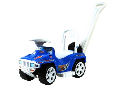 Машина-каталка Ориончик с ручкой синий