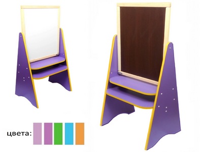 Мольберт деревянный, двухсторонний, напольный бол. в ассорт.