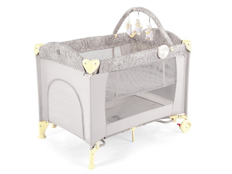 Кровать-манеж  Happy Baby "Lagoon V2" Beige (бежевый) в комплекте с пеленальным столиком 00060028