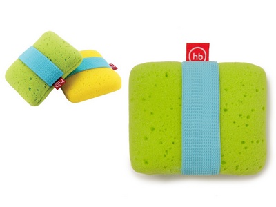 Мочалка с эластичным фиксатором на руку (ЗЕЛЕНАЯ) "SPONGE+"