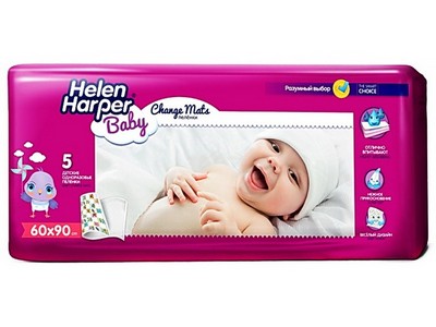 Детские одноразовые впитывающие пеленки Helen Harper Baby (60X90) 5 шт.