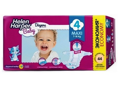 Детские подгузники Helen Harper Baby Maxi (7-18 кг.) 44 шт.