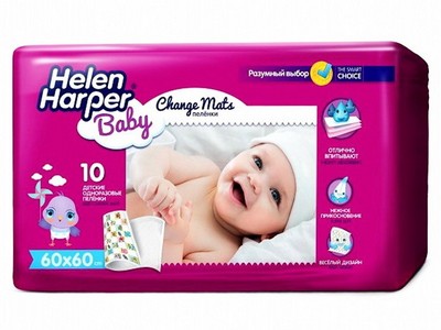Пеленки (простыни) детские одноразовые впитывающие Helen Harper Baby (60X60) 10 шт.