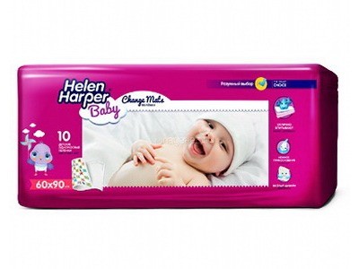 Пеленки (простыни) детские одноразовые впитывающие Helen Harper Baby (60X90) 10 шт.