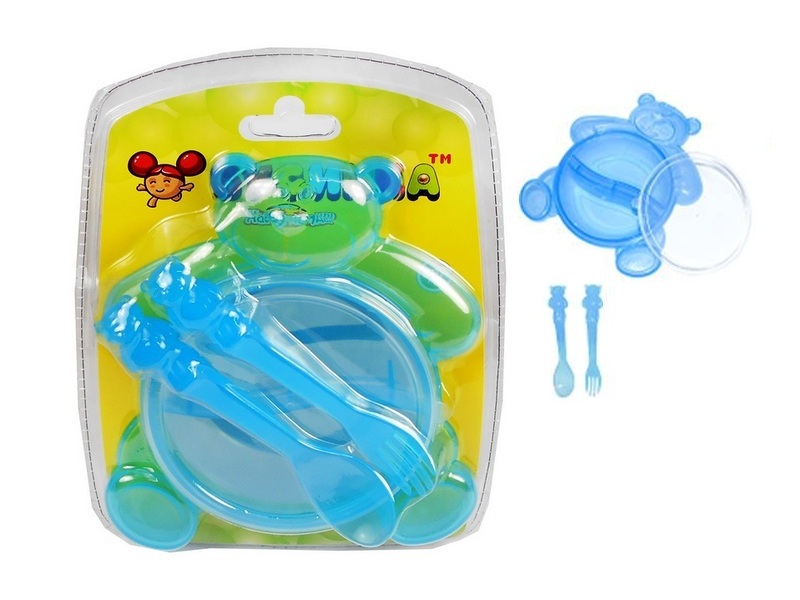 Тарелочка-контейнер с ложкой и вилкой 1400