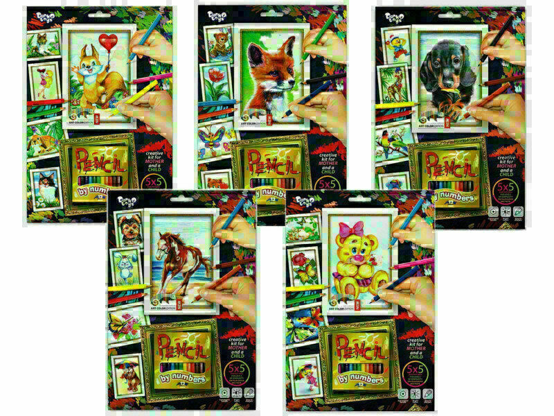 Набор для творчества раскраска карандашами по номерам "Pencil by number"