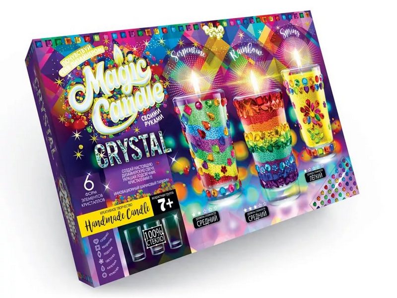 Набор креативного творчества  "Парафиновые свечи своми руками" серии "Magic Candle ", кристаллами