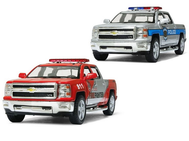 Модель Kinsmart-Машинка 5" 2014 Chevrolet Silverado (Police/FireFighter) 1:46 металл в инд.кор.,KT5381WPR