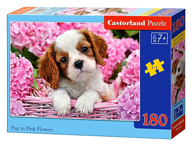 Пазлы Castorland 180 Щенок в розовых цветах