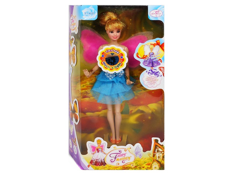 Кукла шарнирная с  крыльями (свет, муз.) в кор. ZQ50514-07