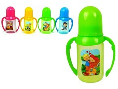 Бутылочка с ручками цветная 125 мл ПП 1911