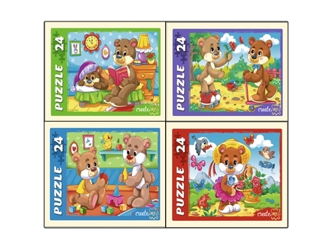 Купить оптом ПАЗЛЫ 24 элемента. ЗАБАВНЫЕ МИШКИ кратно 32 в Луганске