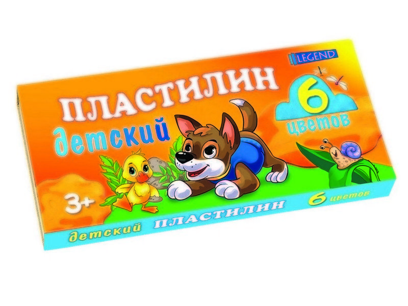 Пластилин 6 цв. 60гр к/к, стек ПЛ-1176