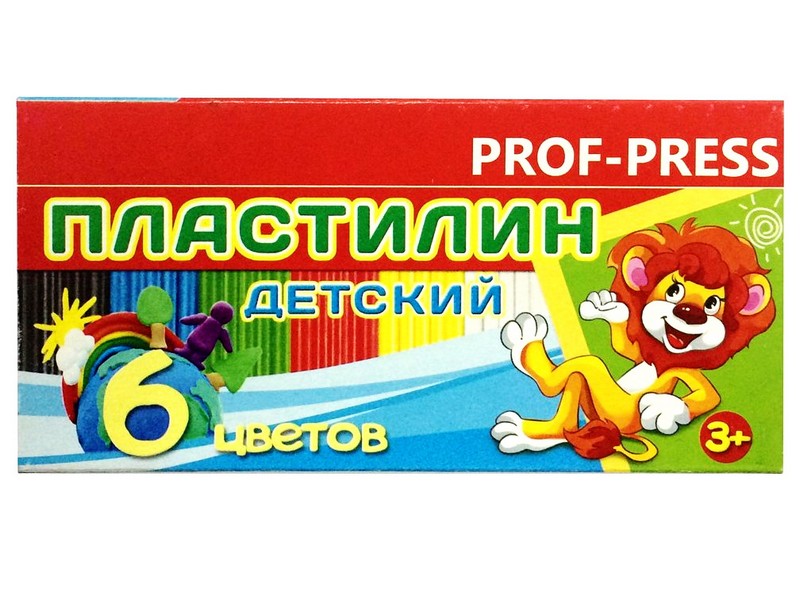 Пластилин 6 цв. 90гр к/к, стек ПЛ-3631