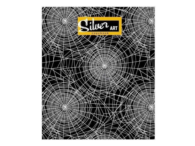 Тетрадь КЛЕТКА 48л. СЕРЕБРЯНЫЕ ЛИНИИ (обл. цвет. мелов.)