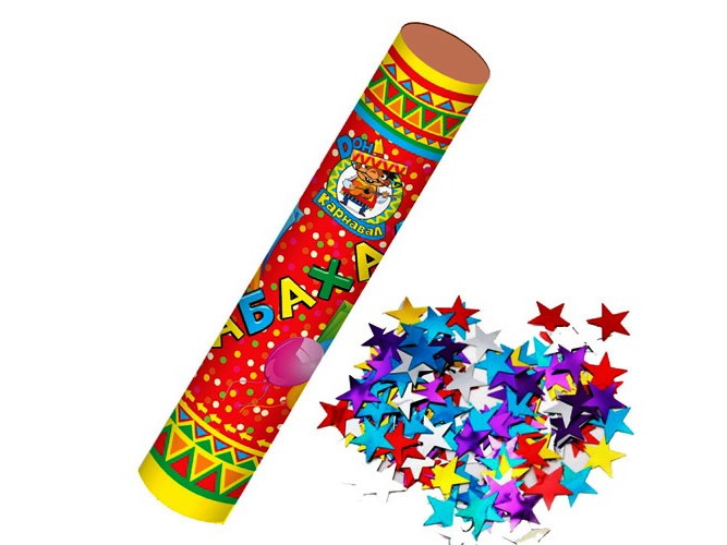 Хлопушка. Бабахалка. Звезды (фольгированные) 30 см Х-1468