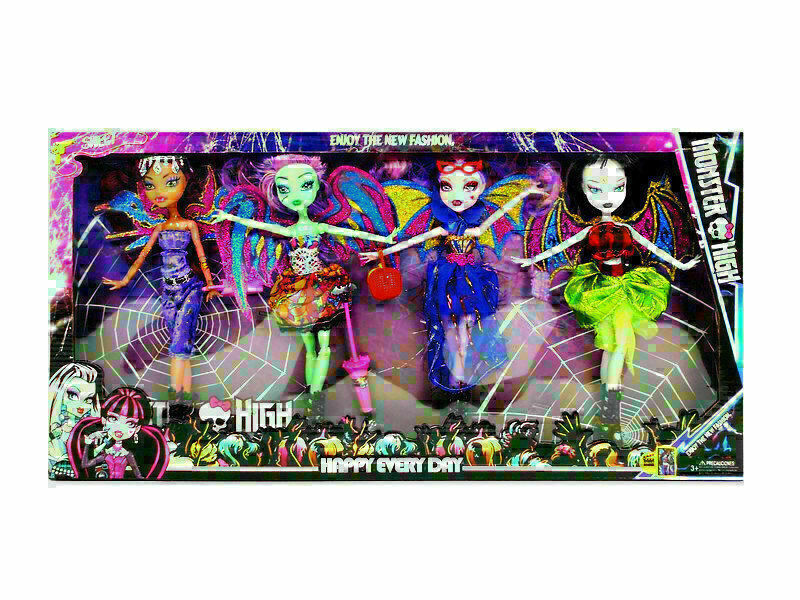 Набор из 4-х кукол Monster Hight (на шарнирах) с аксесс. 2218