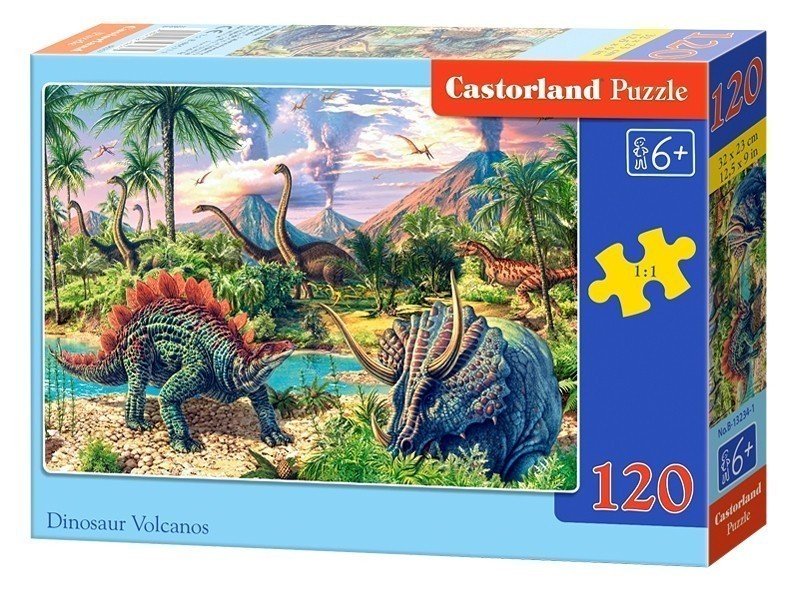 Пазлы Castorland 120 midi Динозавры у вулкана
