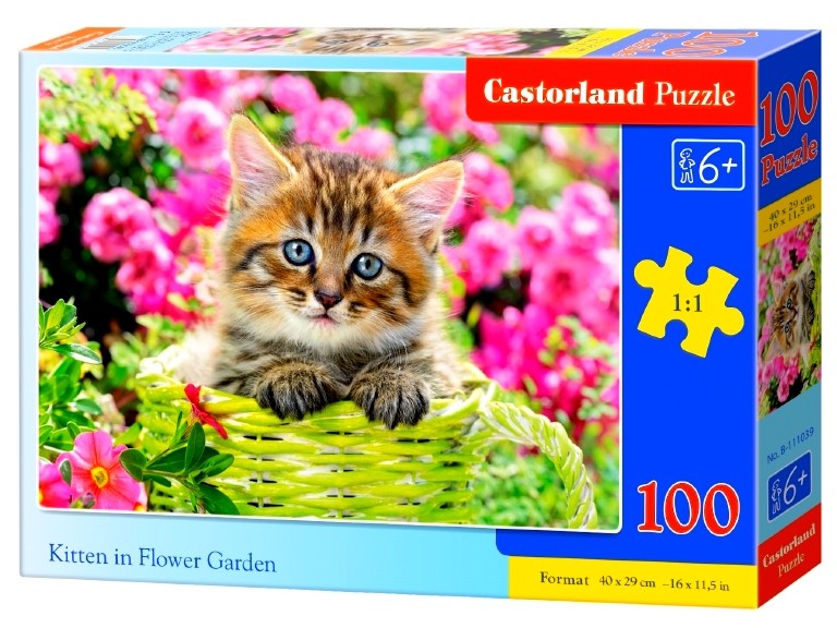 Пазлы Castorland 100 Котенок в цветах