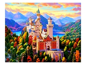 Картина из пайеток с подрамн. 40х50 см ЗАМОК НОЙШВАНШТАЙН