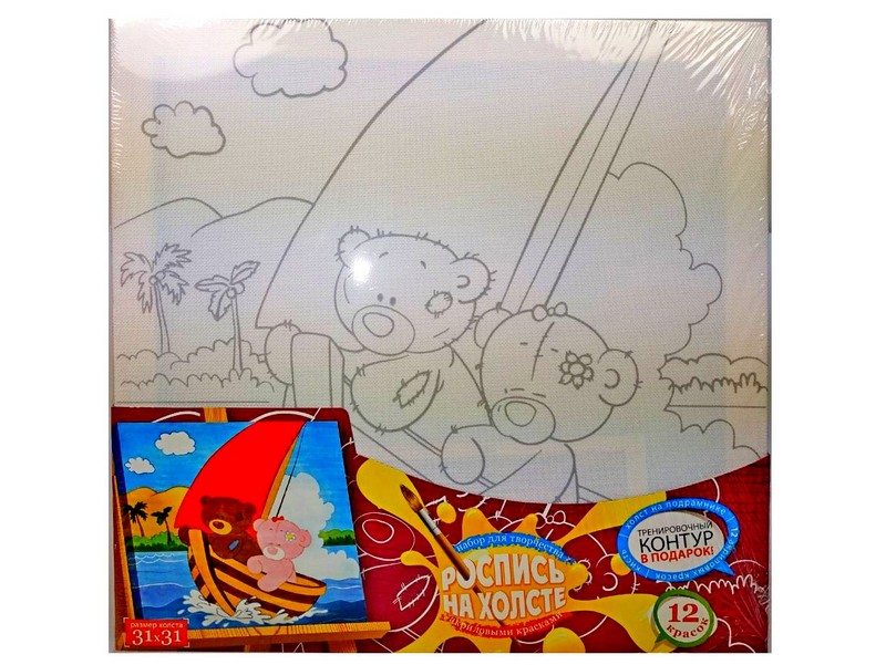 Набор для раскрашивания акриловыми красками на полотне с подрамником «Роспись на холсте» (31х31)
