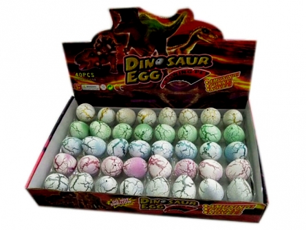 Растущие яйца "Динозавры" 5х3,5 см (40 шт в коробке)