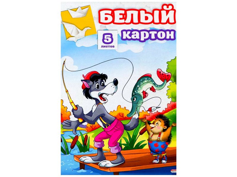 Картон белый А4 5л. ЛЮБИМЫЕ ГЕРОИ папка 05-7477