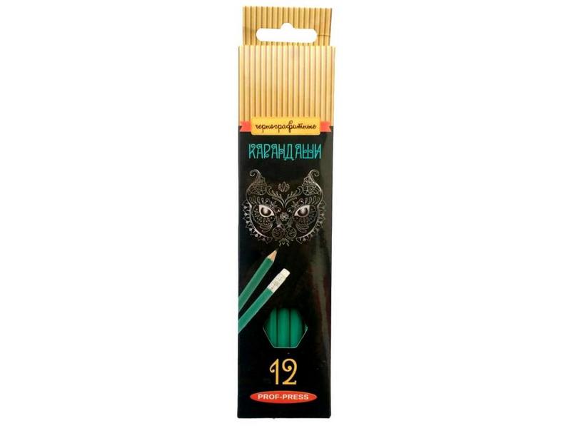 Карандаш ч/г гексаг. с ластиком d=1,85мм КЧ-2510