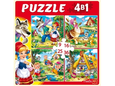 Купить оптом ПАЗЛЫ 4 в 1. ЛУЧШИЕ ЗАРУБЕЖНЫЕ СКАЗКИ (9,16,25,36 эл.) в Луганске