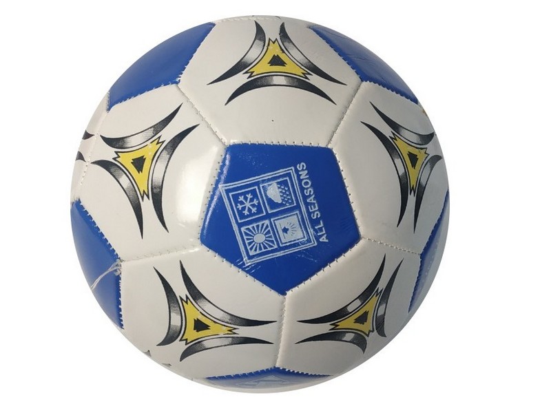 Мяч футбольный (сине-бело-желтый) 5 размер (ПВХ 260 г) H17433