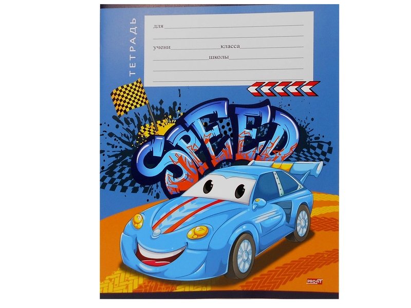 Тетрадь ЛИНИЯ 12л. ЯРКИЕ МАШИНКИ (обл. цвет. мелов)