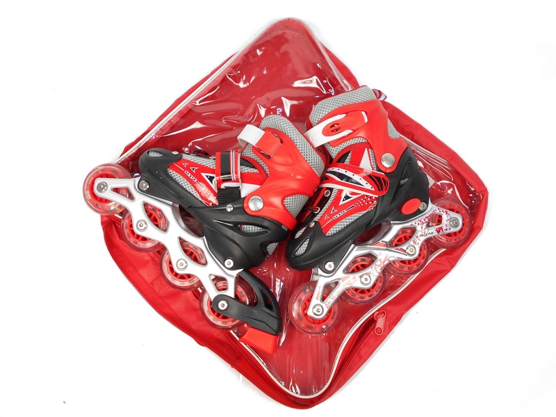 Ролики 39-43 р. (металл. рама, свет. колеса) в сумке 8901CL