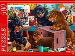 ПАЗЛЫ 500 элементов. ЩЕНКИ ТАКСЫ