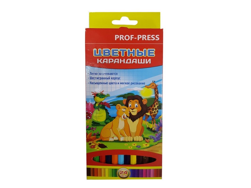Карандаши цветные 24цв. "САФАРИ" d=2,8мм в кор. К-3775