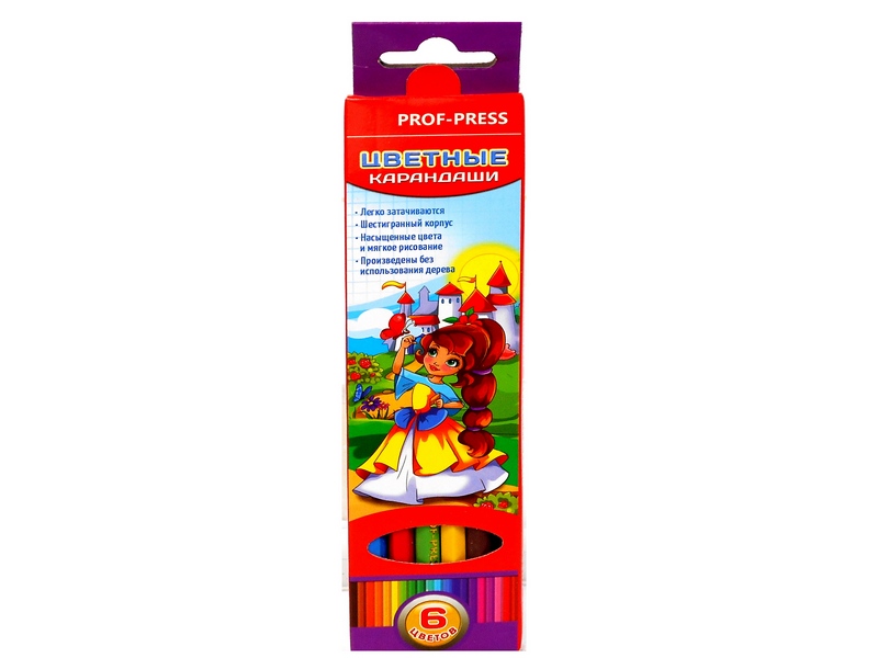 Карандаши цветные 6 цв. МИЛЫЕ КУКЛЫ КЦ-3259