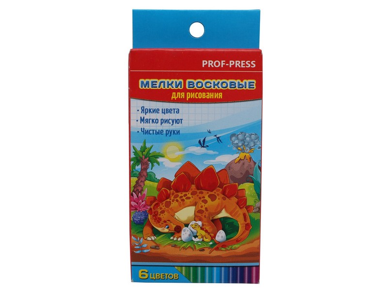 Купить оптом Набор восковых мелков ДИНОЗАВРИКИ 6цв. к/к в Луганске