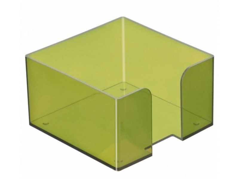 Подставка для бумажного блока  9*9*5 тонированный зеленый ЛАЙМ