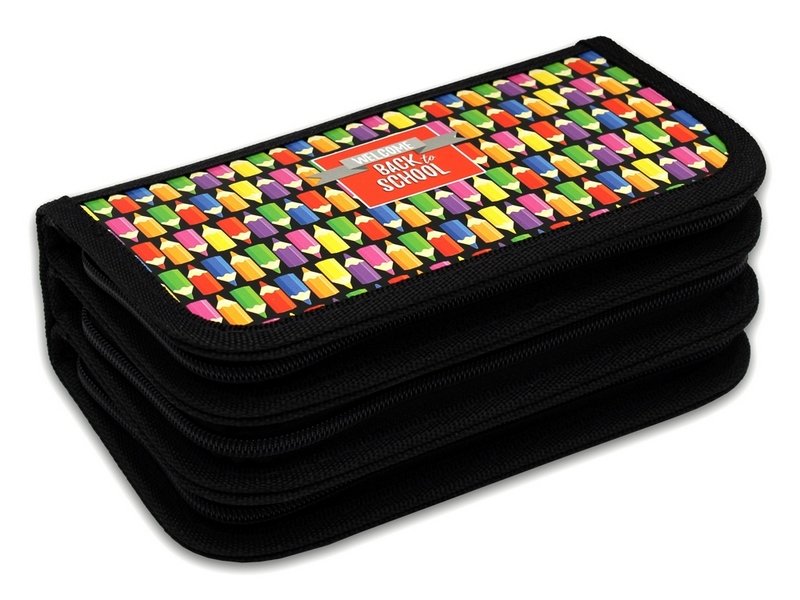 ТМ "Profit" Пенал 3секц, большой ЯРКИЕ КАРАНДАШИ (ПН-1862) 190х105, ламинированный картон