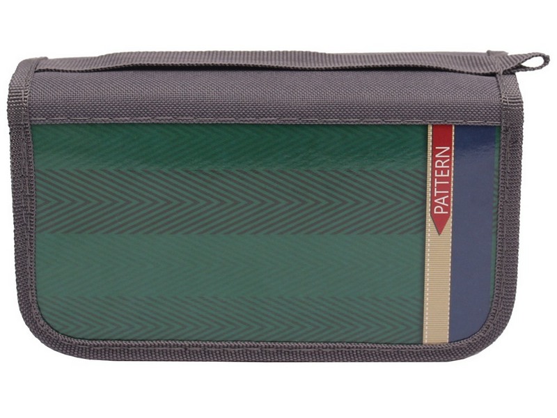 ТМ "Profit" Пенал 3секц, большой ИЗУМРУДНЫЙ УЗОР (ПН-5714) 190х105, ламинированный картон