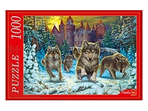 ПАЗЛЫ 1000 элементов. ВОЛКИ И ЗАМОК