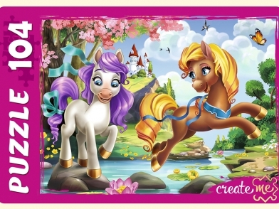 ПАЗЛЫ 104 элемента. ПОНИ НА ПРУДУ