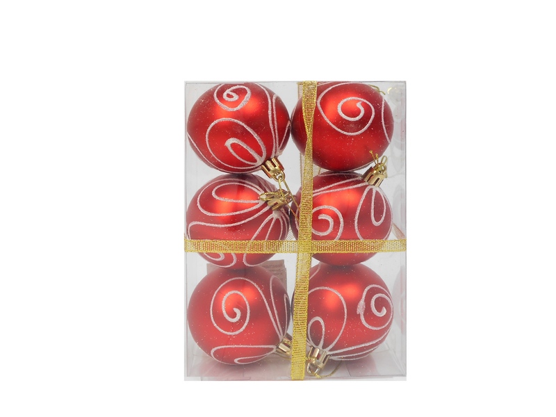 Набор красных ёлочных шаров "Зимние узоры" НУ-6999