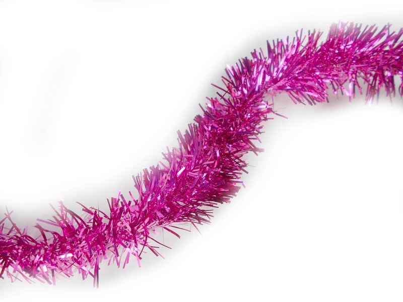 Мишура розовая Сверкающая ёлка длина 2 м, d=5 см НУ-4844