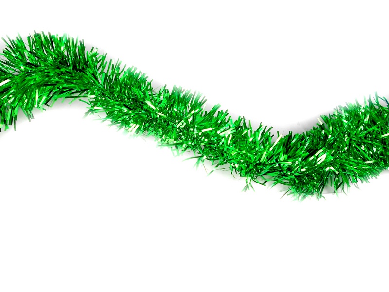 Мишура зелёная Сверкающая ёлка длина 2 м, d=5 см НУ-4845