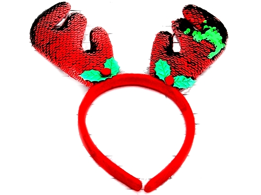 Ободок карнавальный Рога оленя (с пайетками) 24х24 см ШН-8457