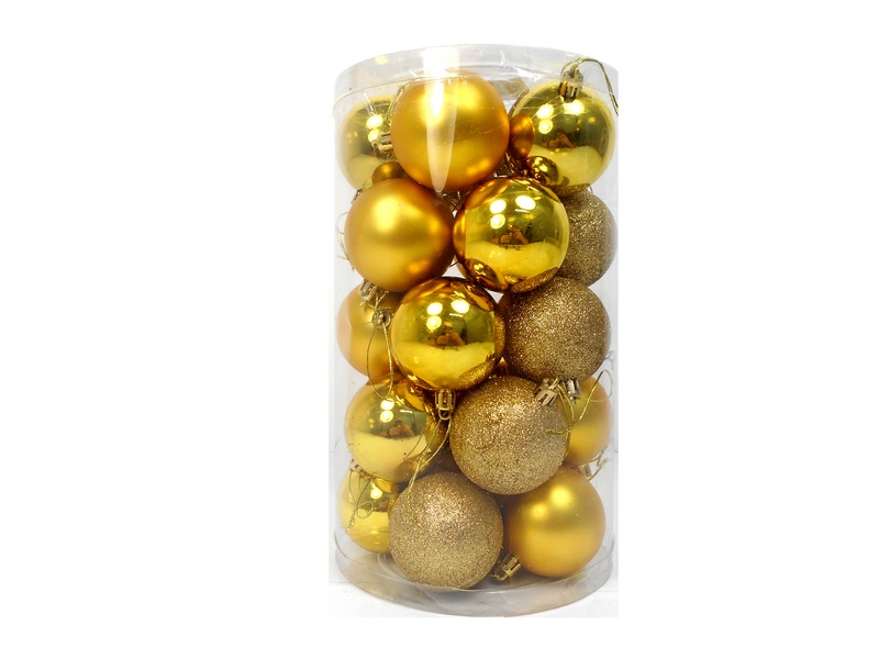 Набор ёлочных шаров Яркие краски 25 шт 6 см (золотой) НУ-0390