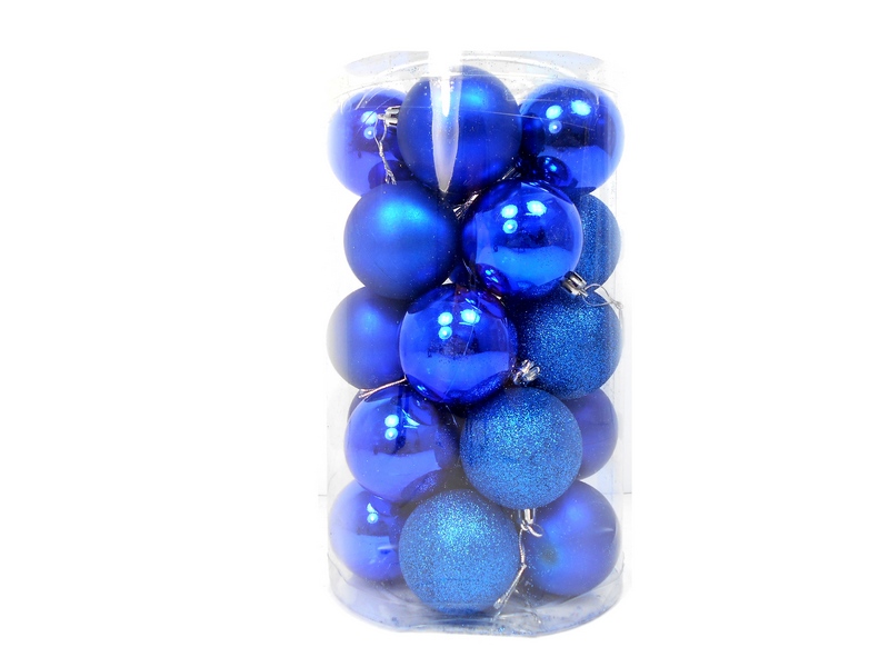 Набор ёлочных шаров Яркие краски 25 шт 6 см (синий) НУ-0393