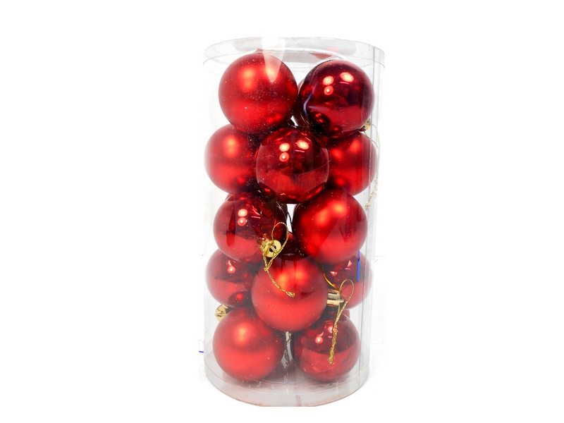 Набор ёлочных шаров Новогодние краски 20 шт 5 см (красный) НУ-0400