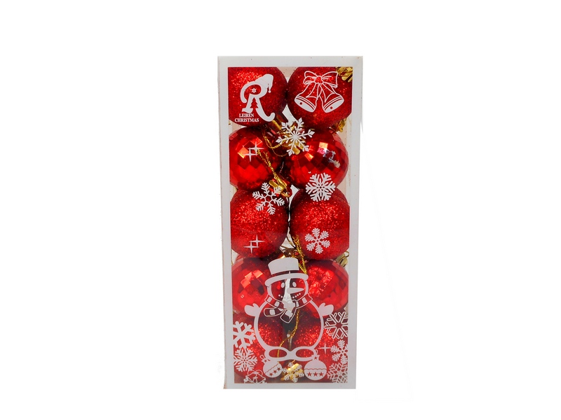 Набор ёлочных красных шаров "Веселый праздник" 4 см 20 шт НУ-0466